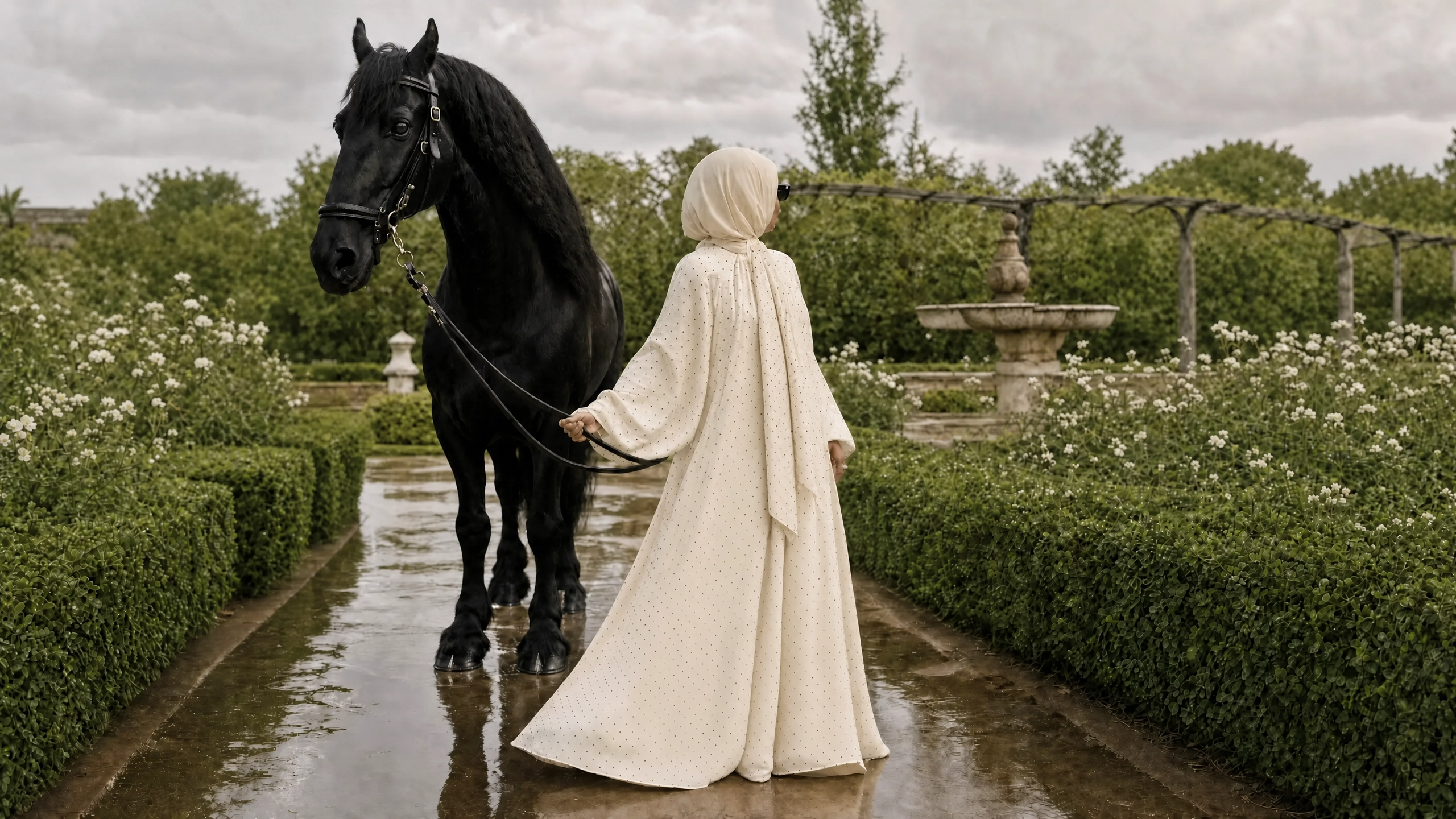 Sawdah Signature Polka Dot Abaya