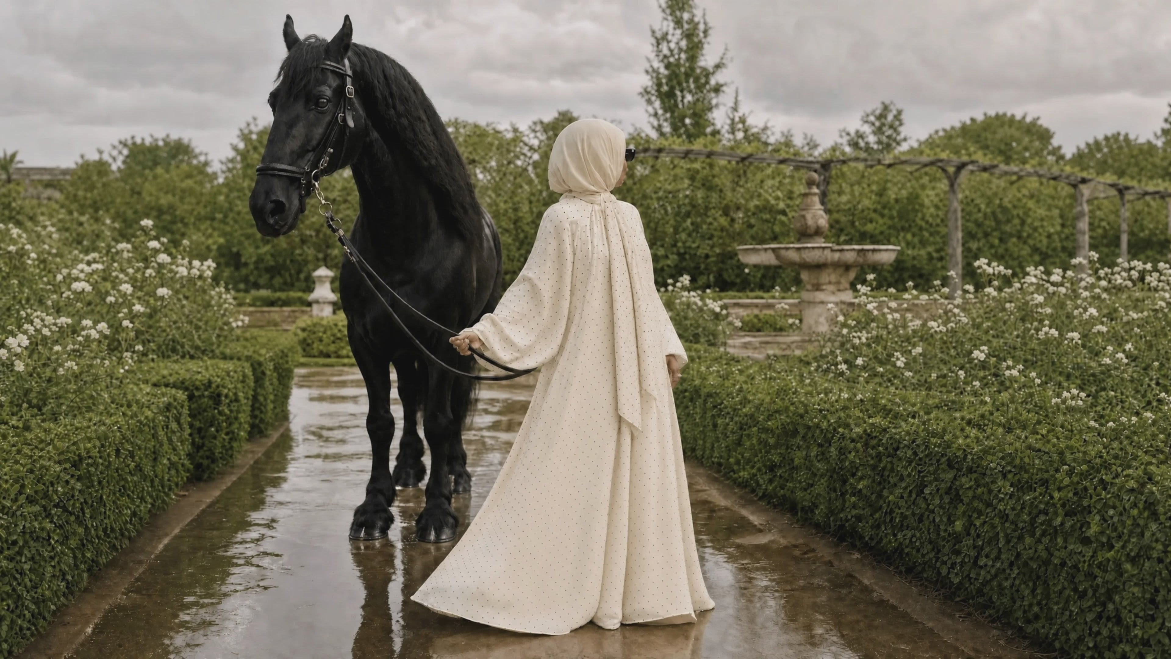 Sawdah Signature Polka Dot Abaya